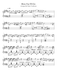Where can i find chords easy for guitar? How Far I Ll Go Moana Sheet Music For Piano Solo Musescore Com