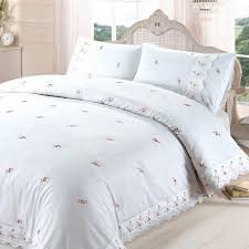 Crafted from 100% cotton with a 400 thread count, this set includes a duvet cover with button closures and 2 matching shams (1 for twin size). Sophie Floral White King Size Duvet Cover Set Embroidered Flowers Ebay