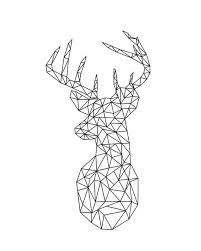 Black And White Geometric Animal Drawings Deer And Doe Geometric Prints Origami Modern Home Decor Black White Young Couple In Love Gift Scandinavian Poster Poster Diamond Geometric Animals Geometric Poster Geometric Drawing