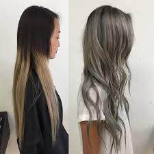 Transformation Old Ombre To Steely Silver Hair Styles Grey Hair Transformation Grey Hair Modern