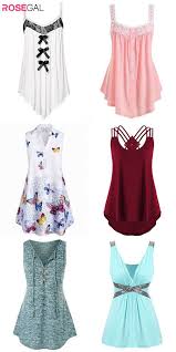 Rosegal Plus Size Spring Tank Tops Women Fashion Outfits Cute Top Ideas In 2020 Ladies Tops Fashion Fashion Clothes Women Blouses For Women