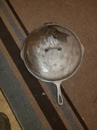 Please Please Do Not Sandblast Your Vintage Cast Iron Pans Here It Is Not Only Sandblasted It Looks Like Someone T Cast Iron Cookware Cast Iron Sandblasted