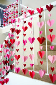 8 diy valentine's day party photo backdrops. 3 D Heart Paper Garlands Easy Diy Valentine Decorations Miss Bizi Bee Diy Valentine S Day Decorations Diy Valentines Decorations Valentines Day Decorations