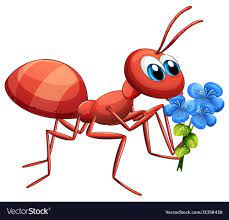 Cute Ant Cartoon Character Holding Blue Flower On White Background Illustration Download A Free Preview Or High Quality Adobe Ants Cartoon Cartoon Characters