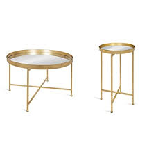 They can put a beautiful vase or a table. Buy Kate And Laurel Celia Round Mirrored Coffee Table 28 25x28 25x19 Gold Celia Round Metal Foldable Tray Accent Table 14x14x25 75 Gold Mirror Online In Indonesia B081zpl23m
