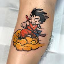 Son Goku With Nimbus Cloud From Dragon Ball Tattoo In 2020 Dragon Ball Tattoo Tattoos Top Tattoos
