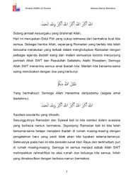 Panduan Asas Serta Teks Khutbah Hari Raya Aidilfitri Di Rumah Bagi Tahun 2020 Oleh Jakim