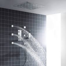 Head shower rain shower heads. Best Luxury Shower Fontana Glasgow 24 Led Ceiling Rainfall Shower Head Set With Body Jets