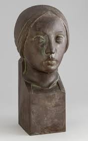 Sold at Auction: David Hostetler, David Hostetler, Carved Maple Bust of  Woman