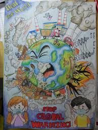 Stop Global Warming Poster Drawing Art Poster Design Earth Day Drawing