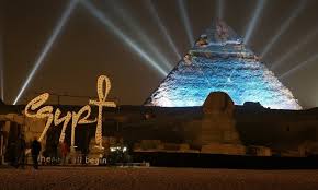 ‪Sound & Light show at the Great Pyramids‬‏