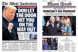 Most news media exists online these days, which is a shame. Newspaper Front Pages On Biden Inauguration
