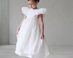 Elegant Flower Girl Dressivory Flower Girl Dresswhite Tulle Etsy Elegant Flower Girl Dress Minimalist Dresses Flower Girl Dresses