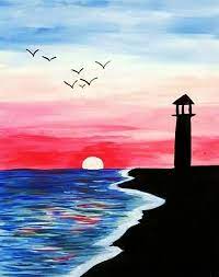 Gambar kaligrafi menggunakan crayon khazanah islam. 25 Inspirasi Keren Lukisan Kanvas Simple Sunset Garden Of Night