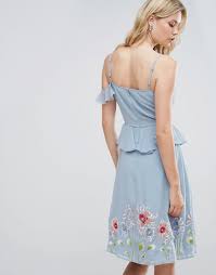 4.0 out of 5 stars. Asos Tall Embroidered Cami Midi Dress With Frill Peplum Detail Shopperboard
