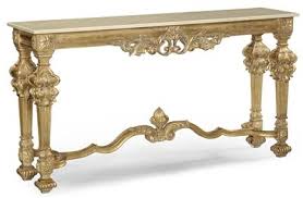 Gold Antique Finish Marble Top Hand Carved Console Table Baroque Furniture Console Table Marble Console Table
