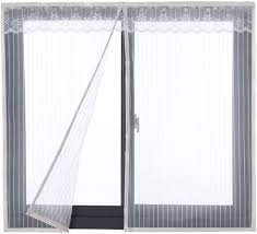 Modern elegant more extended magnetic buckle encoryption yarn net premium squares size: Oncefirst Anti Mosquito Bug Insect Fly Magnetic Window Screen Net Mesh Curtain Stripe White 31 5x39 Amazon Com