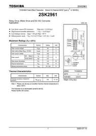 D 400 d400 transistor pinout; 2sk2961 Mosfet Datasheet Pdf Equivalent Cross Reference Search