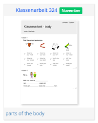 Klasse klassenarbeiten übersicht themen nach. Body And Feelings Grundschule Klasse 3 Englisch