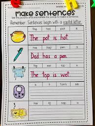 Phonics Sentences Worksheets Pack Free Www Kindergarten Writing Classroom Writing First Grade Writing