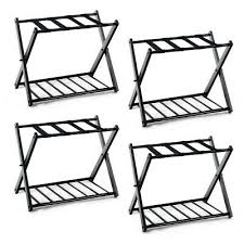 By chris and chris (57) pro chef white kitchen cart with chop and drop system. Folding Metal Luggage Rack Suitcase With Shelf Black Luggage Racks Clothing Closet Storage Biquinismaranata Com Br