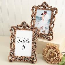 Copper Frames 4 X 6 Size Baroque Frame For Table Numbers Wedding Frames Picture Frame Designs Framed Table Numbers