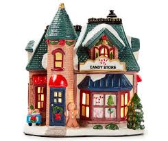 Winter Wonder Lane Christmas Village Light Up Candy Store Decor Big Lots Christmas Village Lights Holiday Village Display Christmas Village