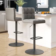 Faustina Adjustable Height Swivel Bar Stool In 2020 Bar Stools Swivel Bar Stools Adjustable Bar Stools