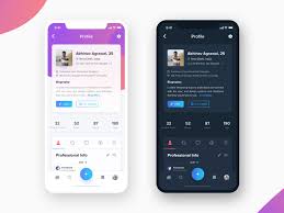 My Profile Light Dark 4x Profile Design Apps For Teens Mobile App Design