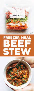 Freezer Meal Beef Stew Pinch Of Yum Recipe Freezer Meal Prep Beef Freezer Meals Meals
