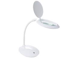 18'' h x 8.5'' w x 8.5'' d. Led Desk Lamp With Magnifying Glass Daylight Dimmable 3 Dioptre 60 Led White Mark S Miniatures