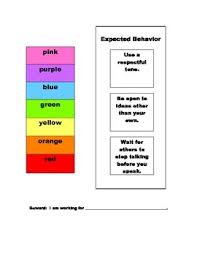 Expected Behavior Chart For Use At Home Or At School