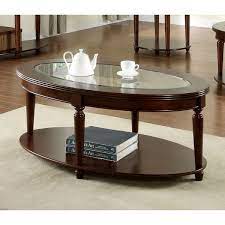 Get 5% in rewards with club o! Furniture Of America Crescent Dark Cherry Glass Top Oval Coffee Table On Sale Overstock 9261834