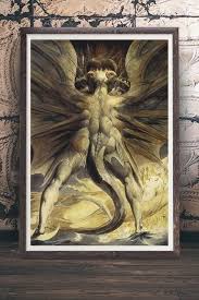 The Great Red Dragon The Woman Clothed In Sun William Blake The Great Red Dragon And The Woman Clothed In Sun Medieval Renaissance Art Monster Macabre Alc Vintage Wall Art Vintage Art Paintings Art
