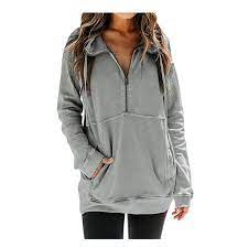 Get the best deals on quarter zip sweatshirts and save up to 70% off at poshmark now! Birdfly Birdfly Women Quarter Zip Sweatshirts Long Sleeve Oversized Pullover Tunics With Pockets Walmart Com Walmart Com