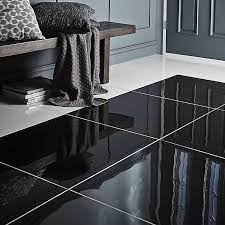 Choosing and buying kitchen floor tile is challenging. Livourne Black Plain Porcelain Tile Sample Diy At B Q