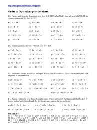 Order Of Operations 1 Order Of Operations Bodmas 6th Grade Worksheets