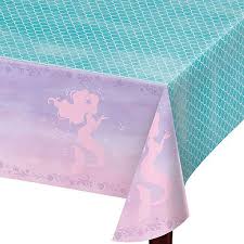 Shimmer Mermaid Table Cover Party City Mermaid Birthday Party Decorations Mermaid Party Supplies Mermaid Birthday Decorations
