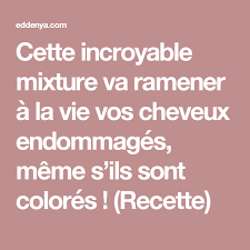 Cette Incroyable Mixture Va Ramener A La Vie Vos Cheveux Endommages Meme S Ils Sont Colores Recette Cheveux Soin Cheveux Abimes Cheveux Poreux