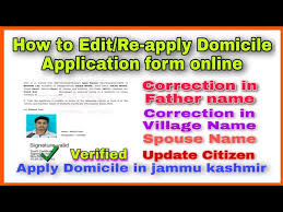 Name of the person filling income form. How To Edit Re Apply Domicile Application Online Domicile Certificate In Jk Youtube