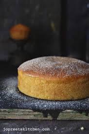 Lemon Sponge Cake Egg Less Butter Less Jopreetskitchen Recipe Lemon Sponge Cake Egg Free Cakes Egg Free Baking