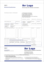 Werkstattauftrag vordruck / werkstattauftrag a4 mit arbeitskarte auftrag 3 fach mit agb weiss blau : Werkstatt Auftrag Rechnung Service Werkstatt Elektrofachhandler
