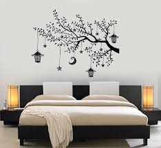 Wall Decal Branch Tree Moon Lantern For Bedroom Vinyl Sticker Etsy Bedroom Wall Designs Bedroom Wall Paint Wall Decal Branches