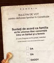 Ori referendumul se refera strict la incheierea casatoriei civile. Foto Exclusiv Cum Va ArÄƒta Intrebarea De Pe Buletinul De Vot La Referendumul Pentru Familie