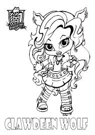 L image monster high à colorier est hébergé sur une banque d images comportant présentement. Coloriage Monster High Clawdeen Baby Dessin Gratuit A Imprimer