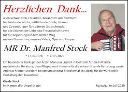 Traueranzeigen von Manfred Stock