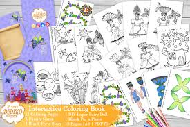 Illustration inspired by some fairy tales, with a house nearly hidden behind a flowers field. Digital Coloring Book Fairy Coloring Pages Pdf Files Didiko Designs