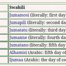 Swahili Days Of The Week Swahili Language Works Language Lessons