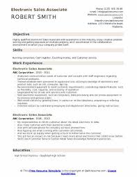 Electronic Sales Associate Resume Samples Qwikresume