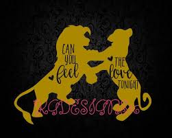 Can You Feel The Love Tonight Lion King Simba Nala Vinyl Decal Diy Iron On Car Decal Silhouette Sticker By Kgdesign Diy Disney Shirts Vinyl Decal Diy Lion King
